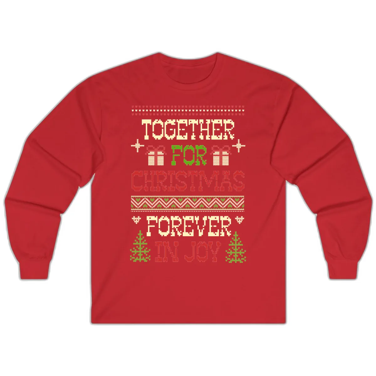 Together For Christmas Forever In Joy Long Sleeve in Red