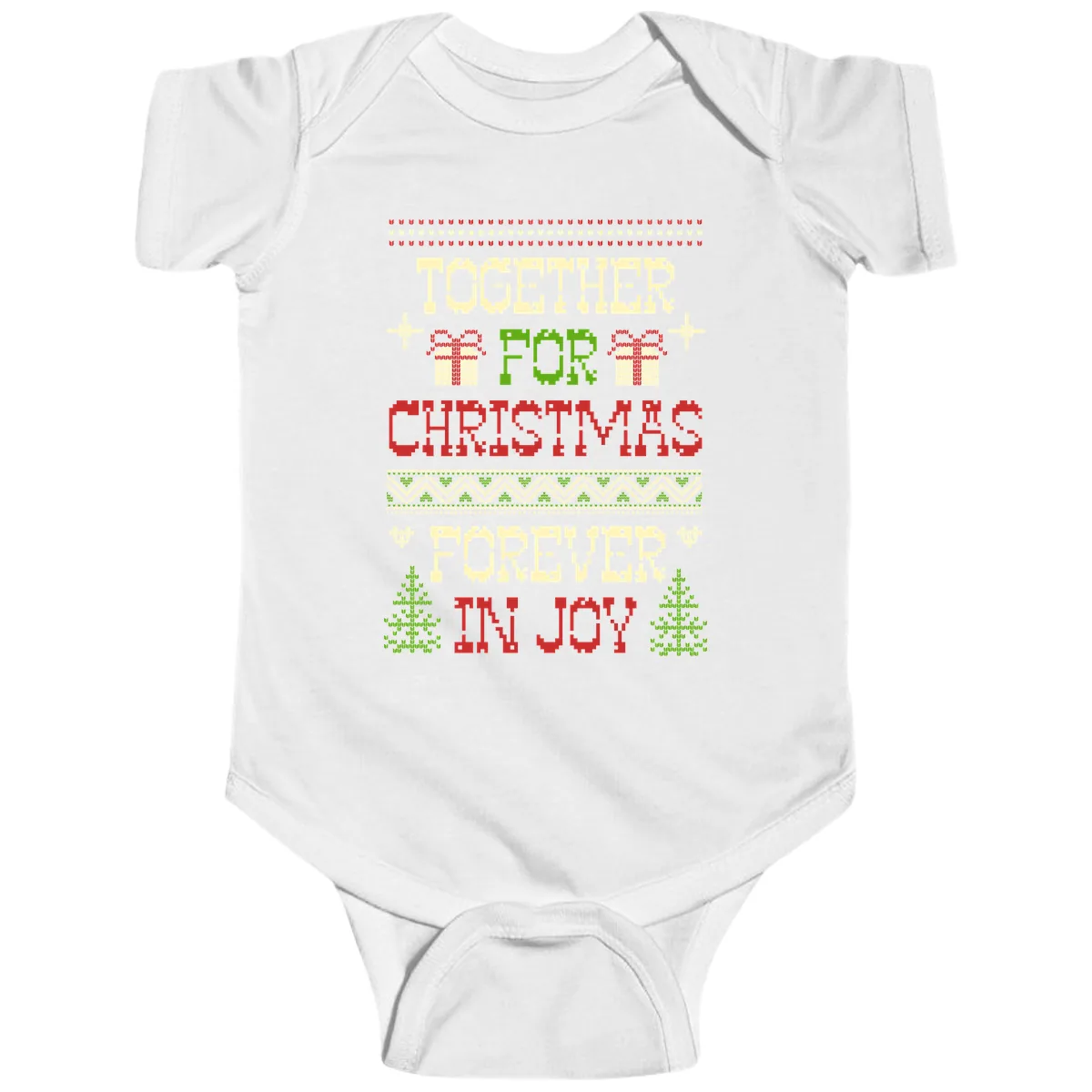 Together For Christmas Forever In Joy Baby Onesie in White