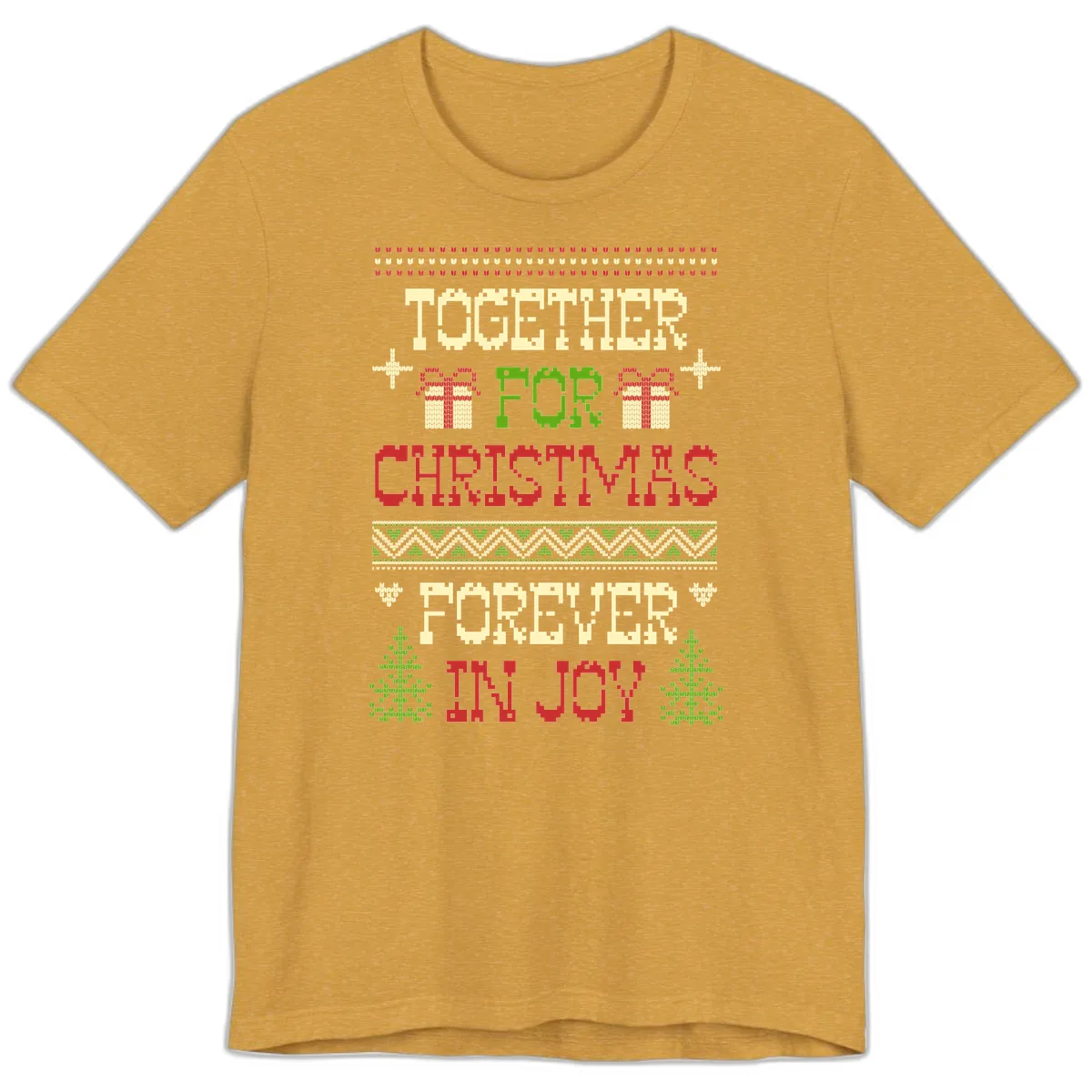 Together For Christmas Forever In Joy Premium T-Shirt in Heather Mustard