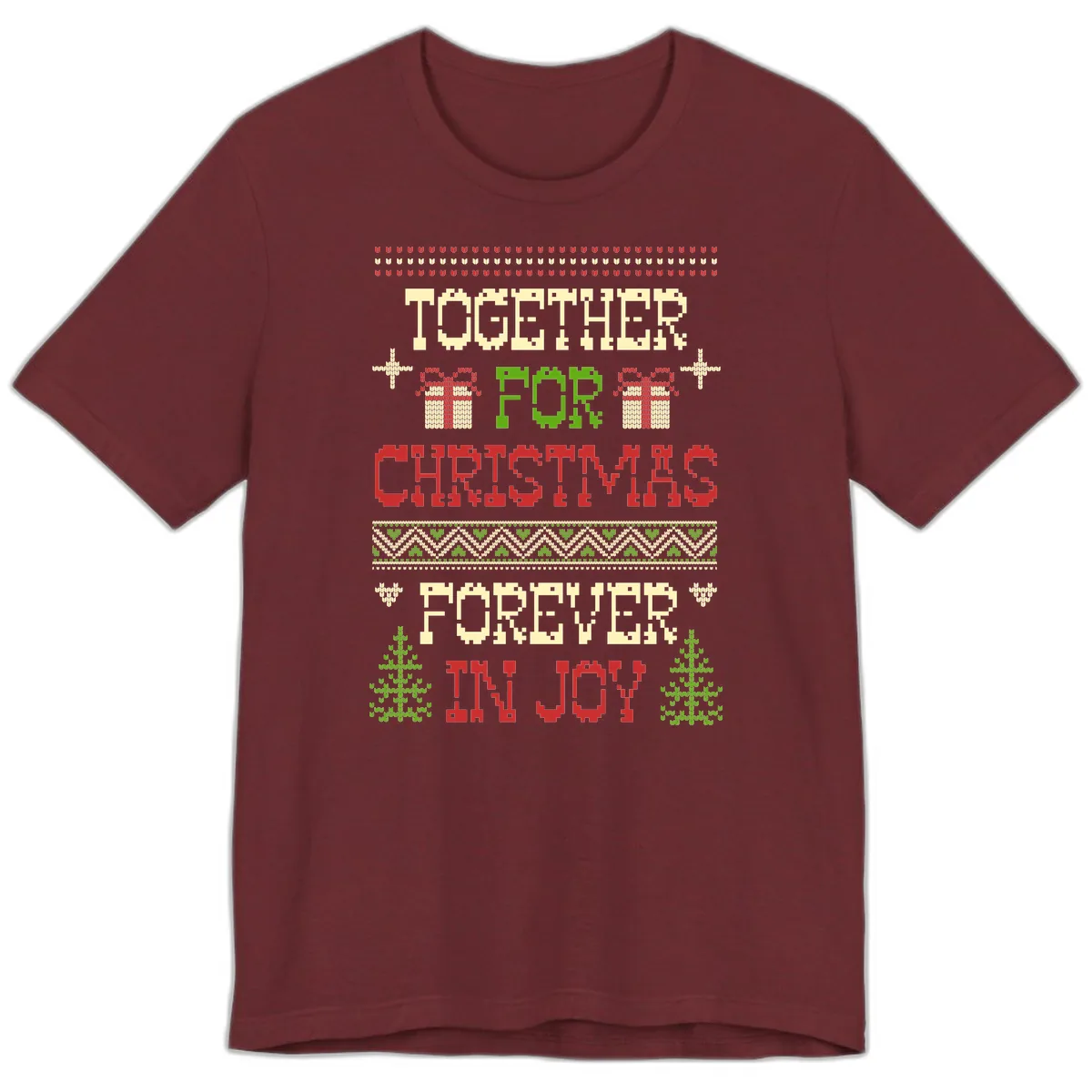 Together For Christmas Forever In Joy Premium T-Shirt in Heather Cardinal