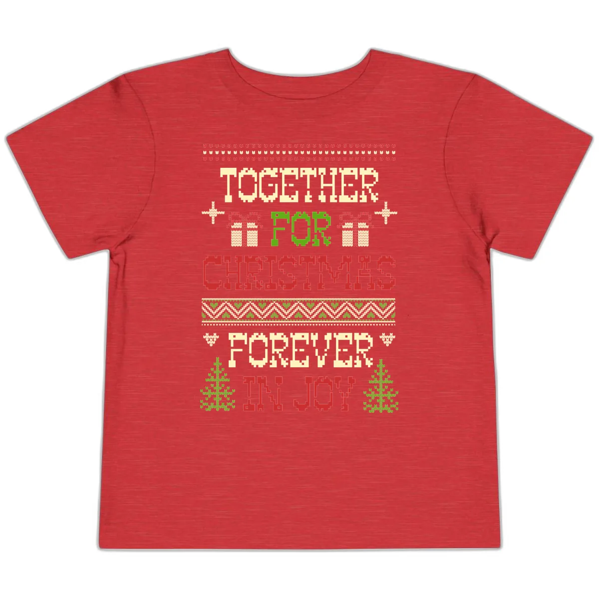 Together For Christmas Forever In Joy Toddler T-Shirt in Heather Red