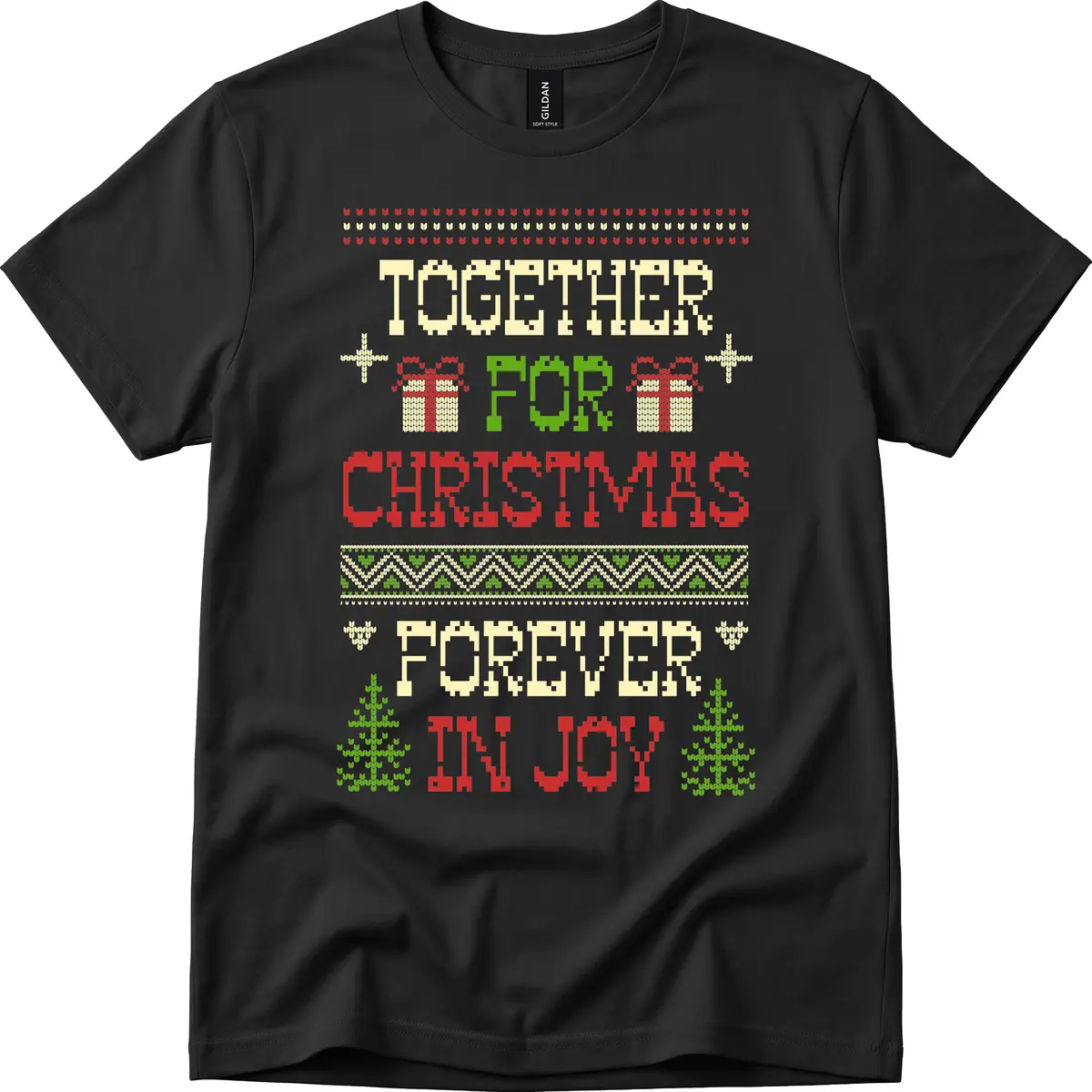 Together For Christmas Forever In Joy T-Shirt in Black