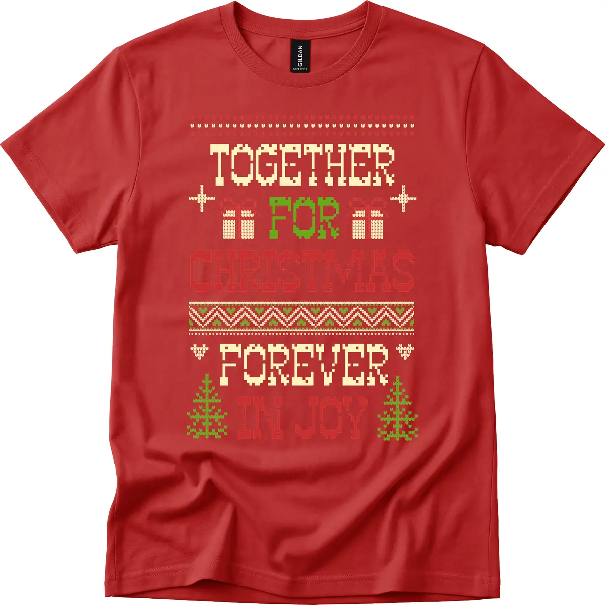 Together For Christmas Forever In Joy T-Shirt in Red