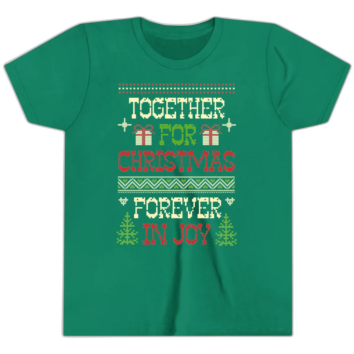 Together For Christmas Forever In Joy Youth T-Shirt in Kelly