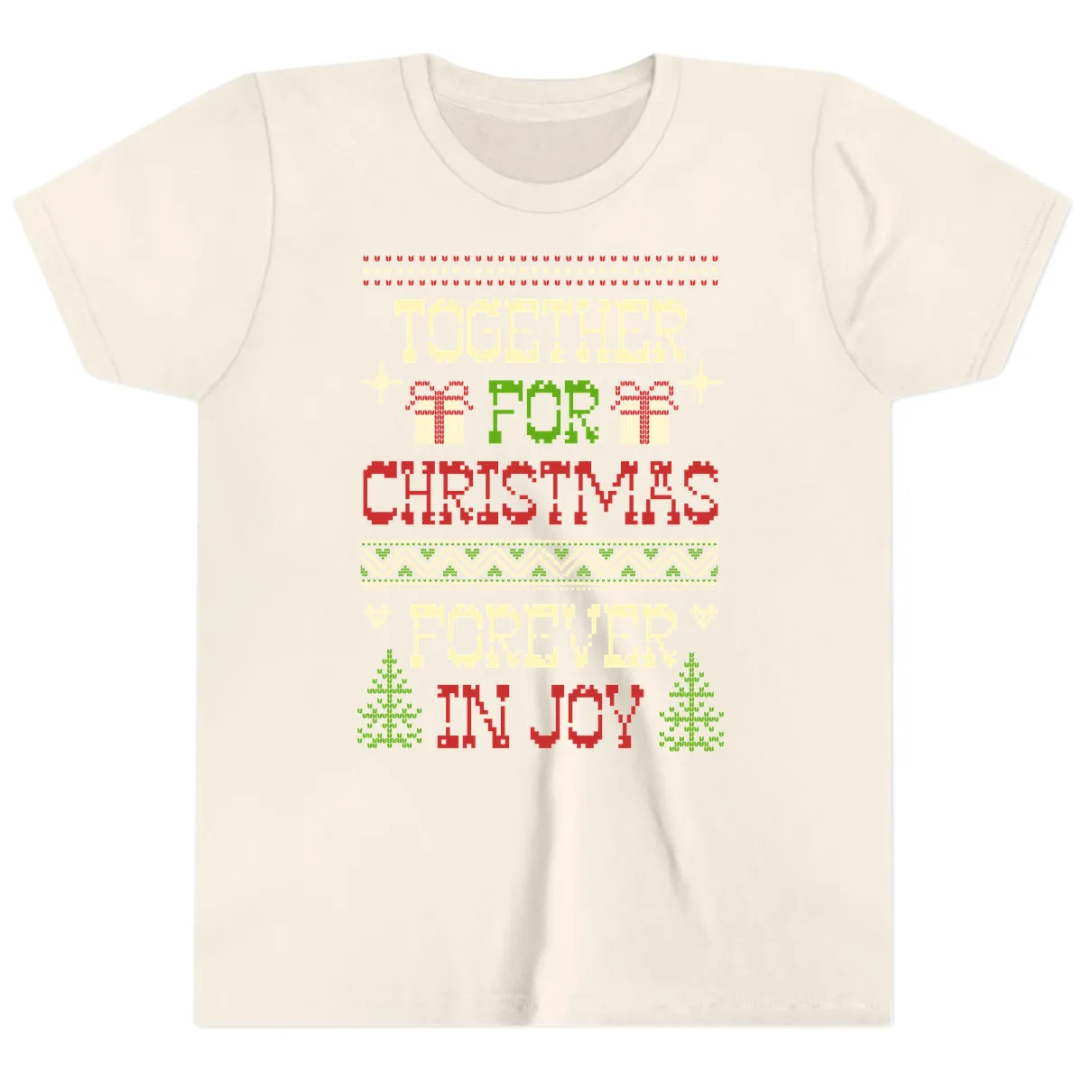 Together For Christmas Forever In Joy Youth T-Shirt in Natural