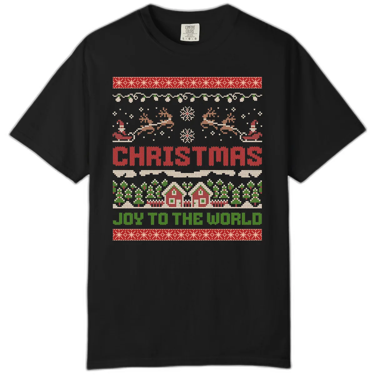 Christmas Joy All Over Print Comfort Color in Black
