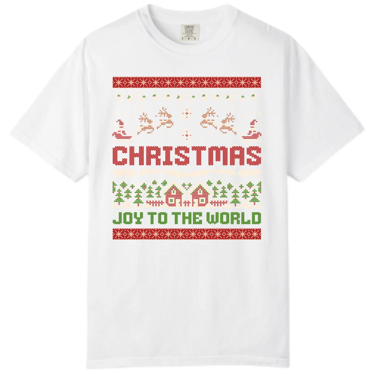 Christmas Joy All Over Print Comfort Color in White