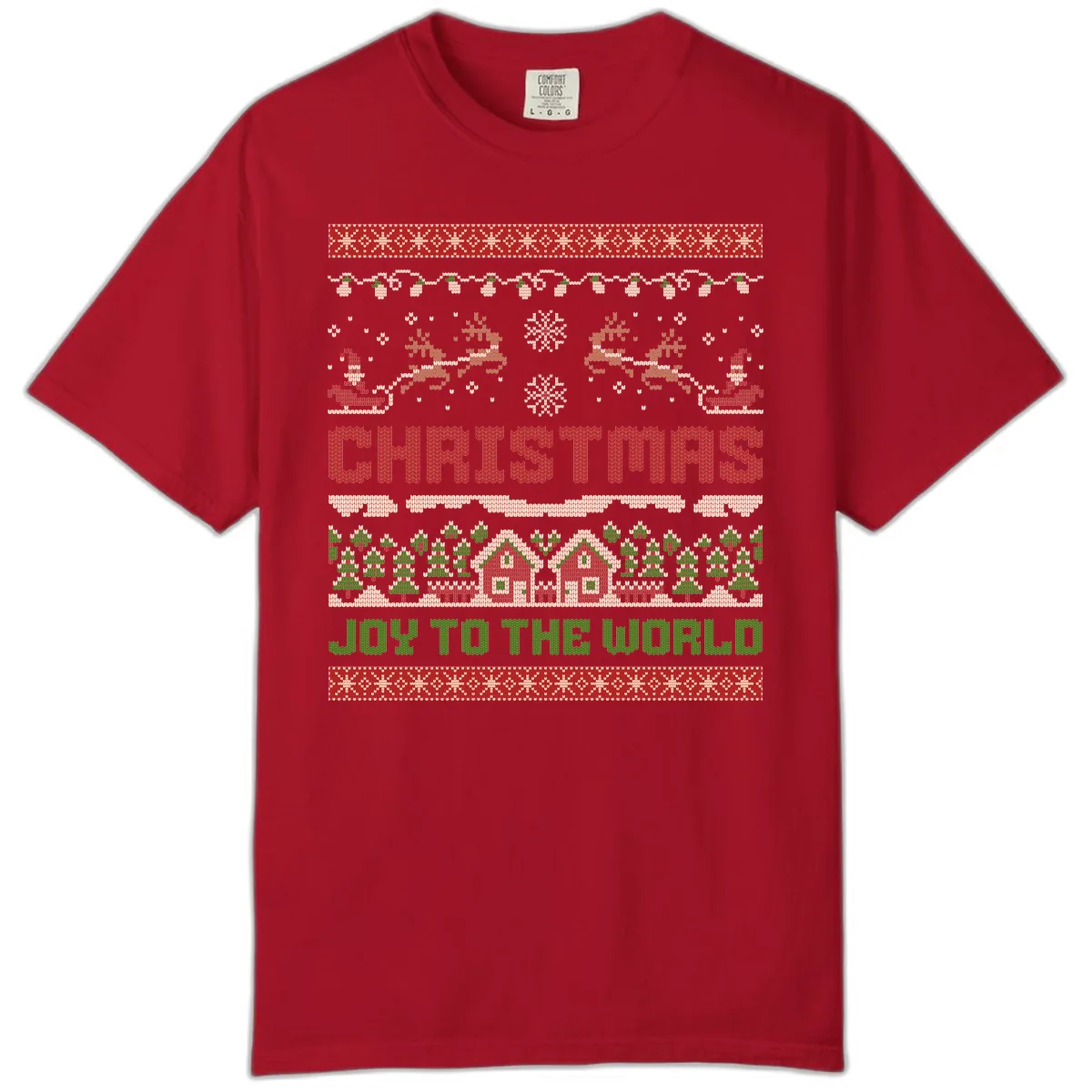 Christmas Joy All Over Print Comfort Color in Red