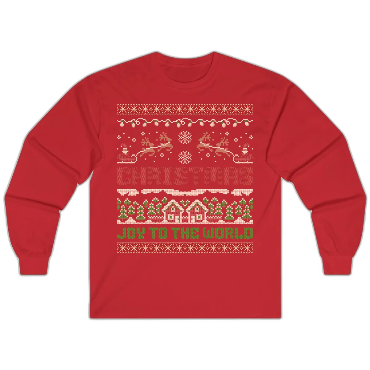 Christmas Joy All Over Print Long Sleeve in Red