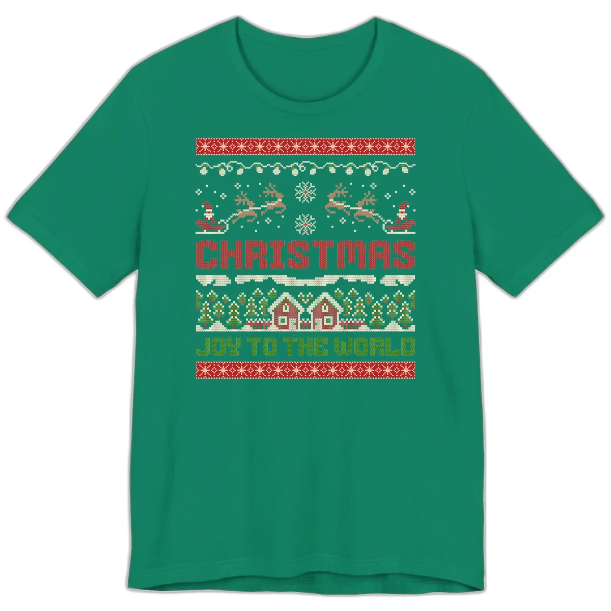 Christmas Joy All Over Print Premium T-Shirt in Kelly