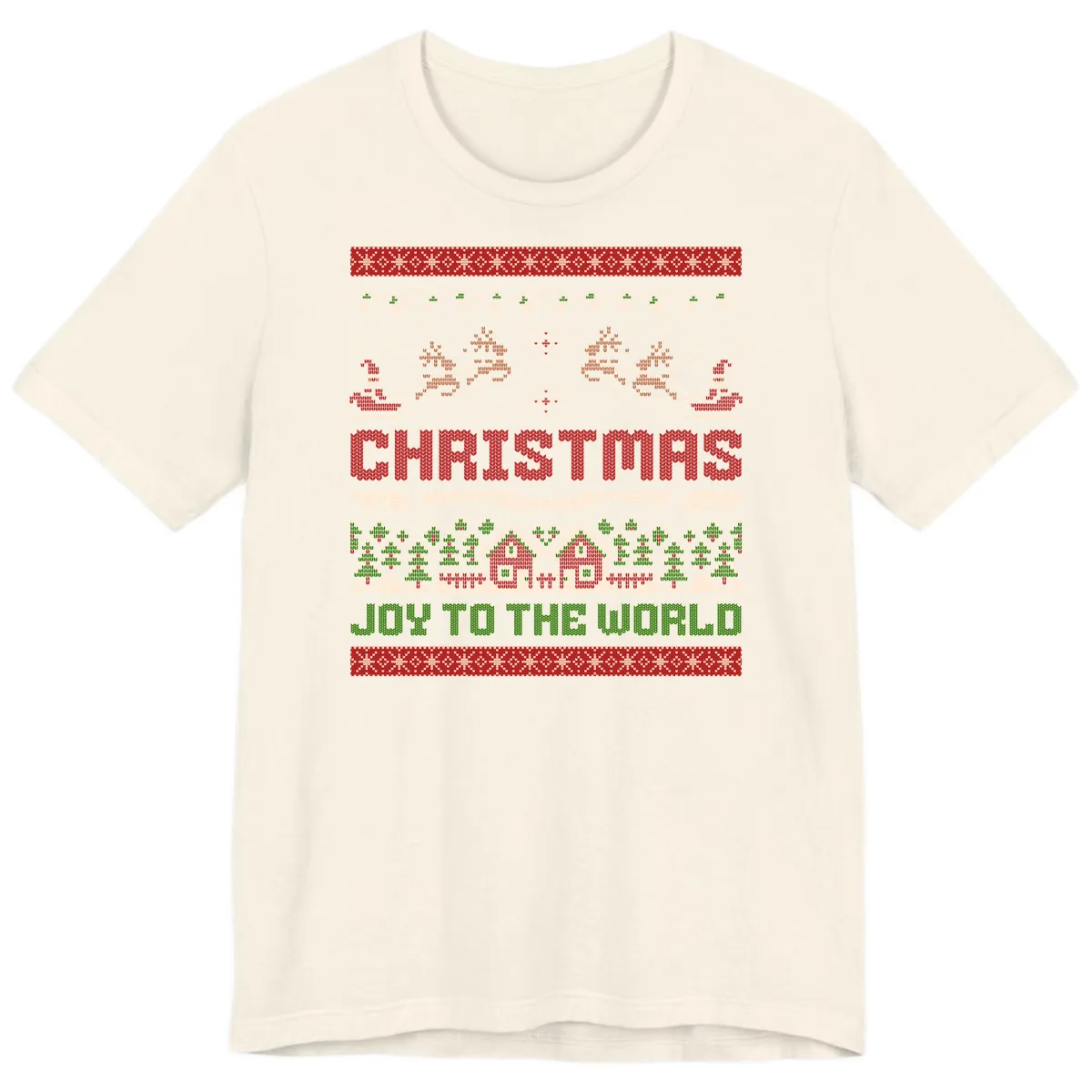 Christmas Joy All Over Print Premium T-Shirt in Natural