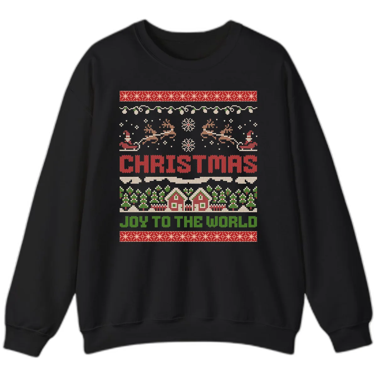 Christmas Joy All Over Print Sweatshirt in Black