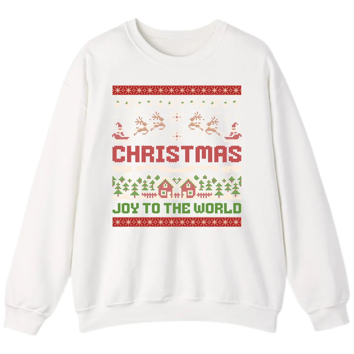 Christmas Joy All Over Print Sweatshirt in White
