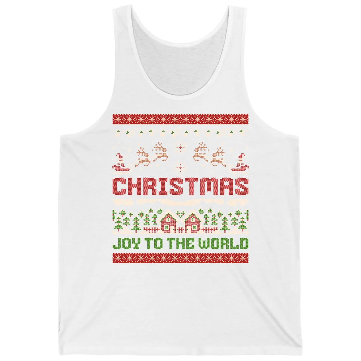 Christmas Joy All Over Print Tank in White