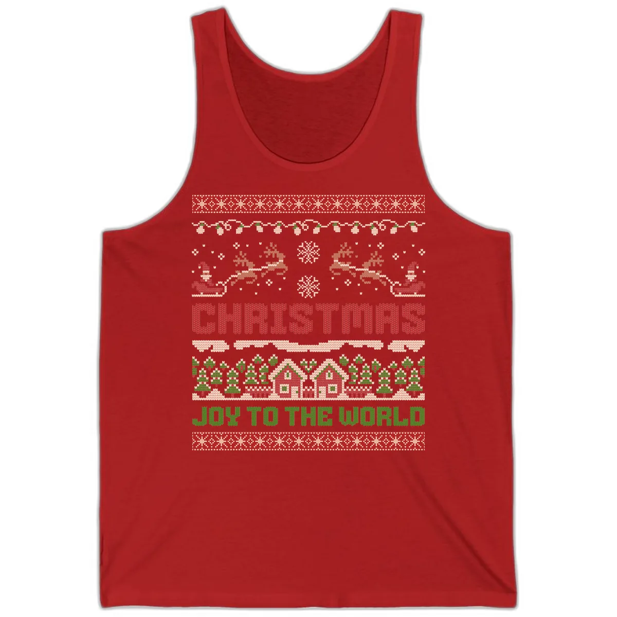 Christmas Joy All Over Print Tank in Red
