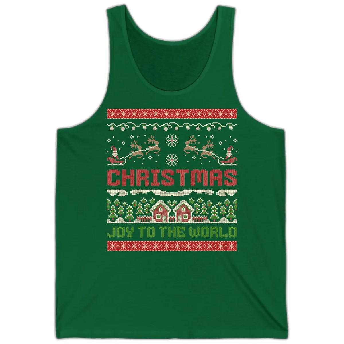 Christmas Joy All Over Print Tank in Kelly