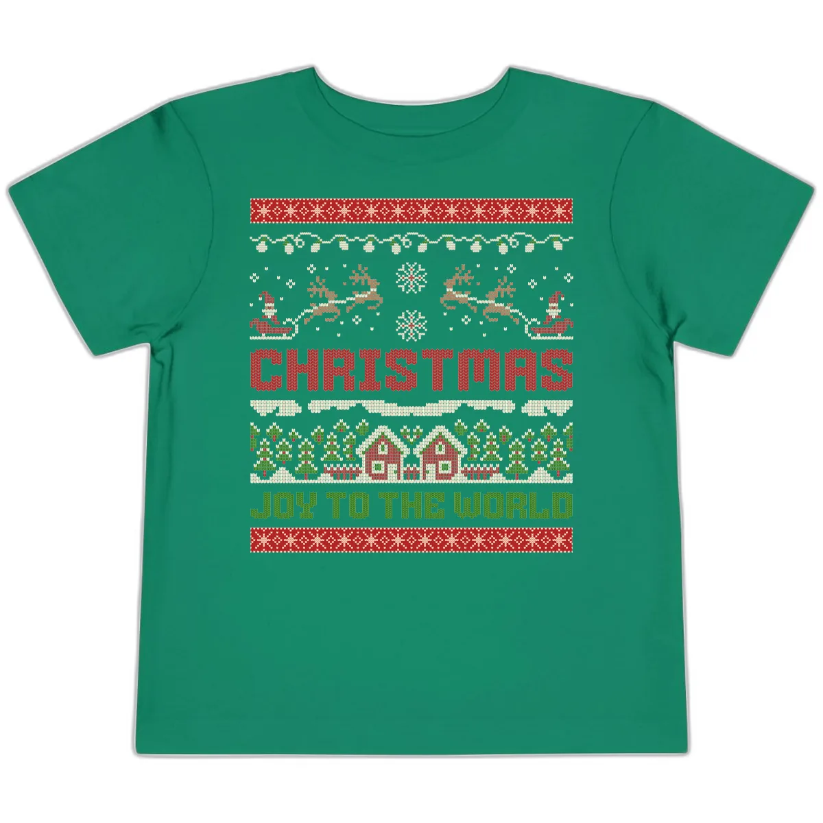 Christmas Joy All Over Print Toddler T-Shirt in Kelly