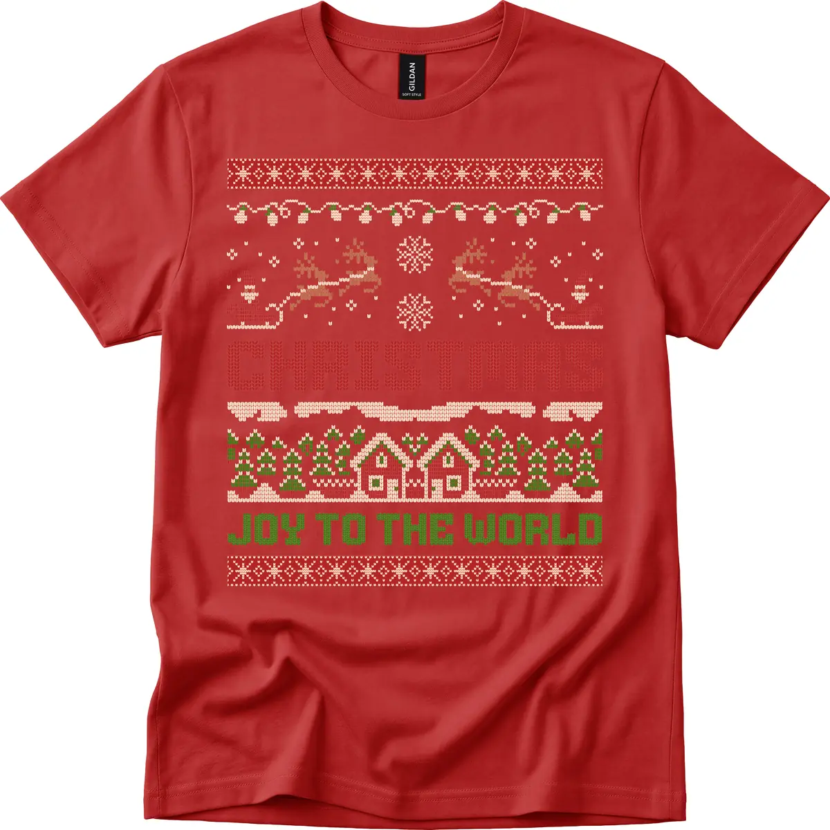 Christmas Joy All Over Print T-Shirt in Red