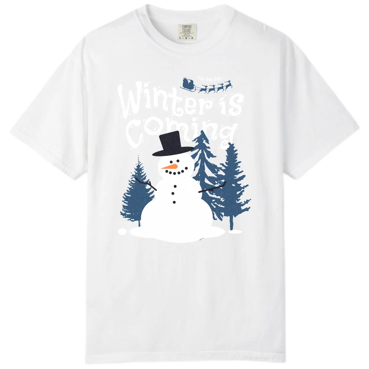 Winter Is Coming Snowman Holiday Comfort Color in White