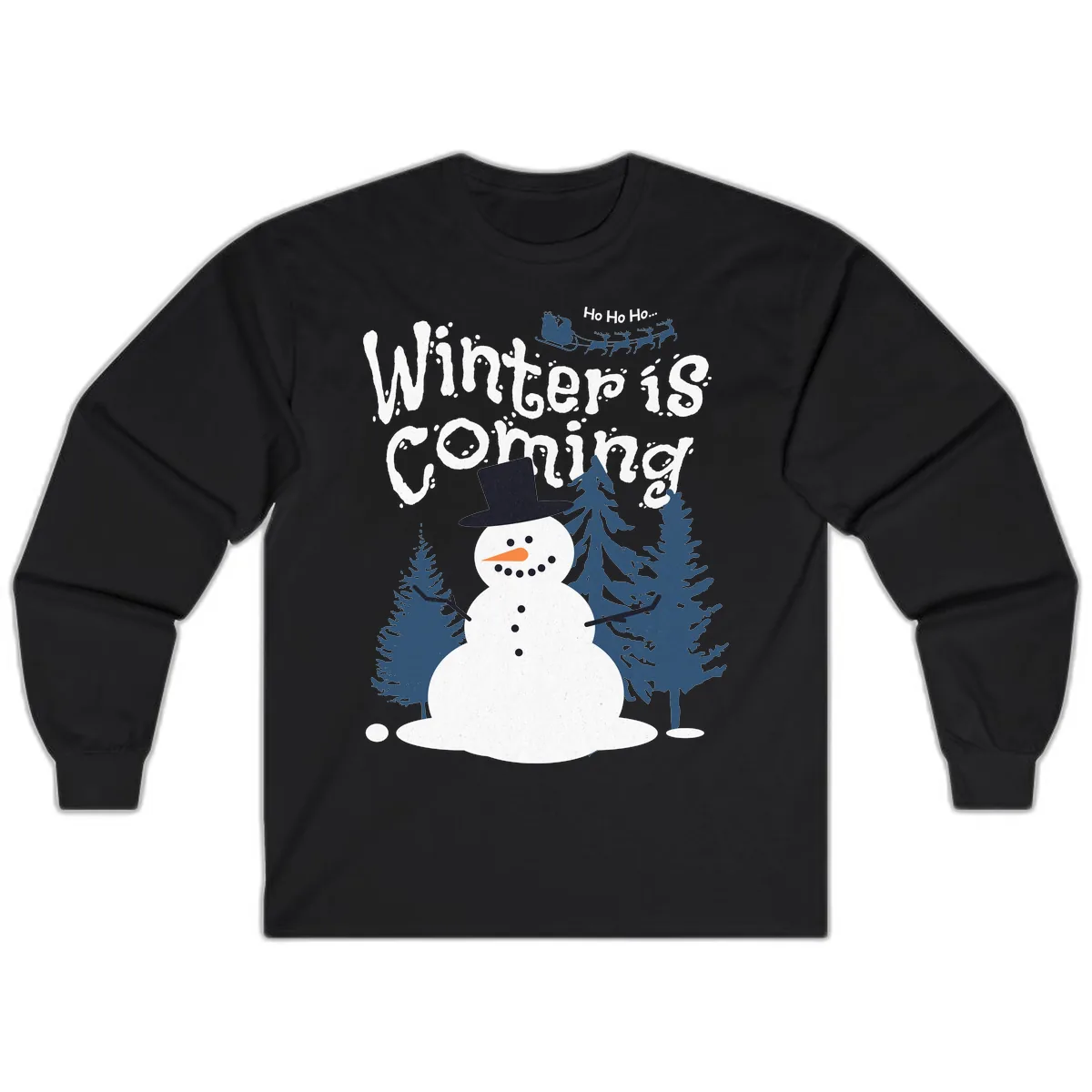 Winter Is Coming Snowman Holiday Long Sleeve in Black