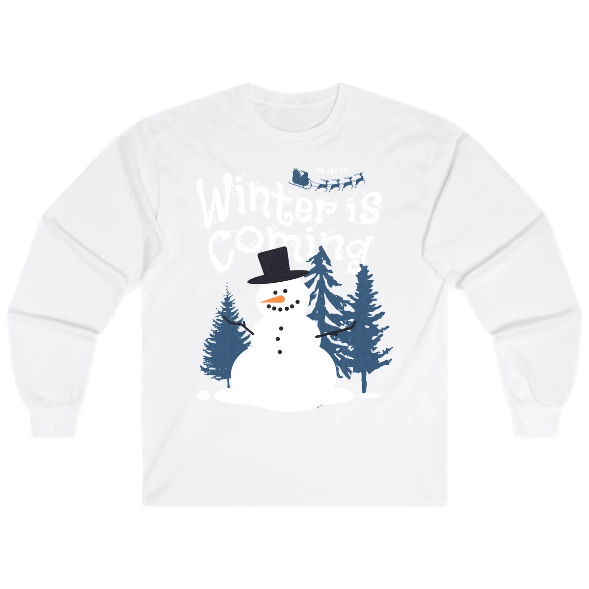 Winter Is Coming Snowman Holiday Long Sleeve in White