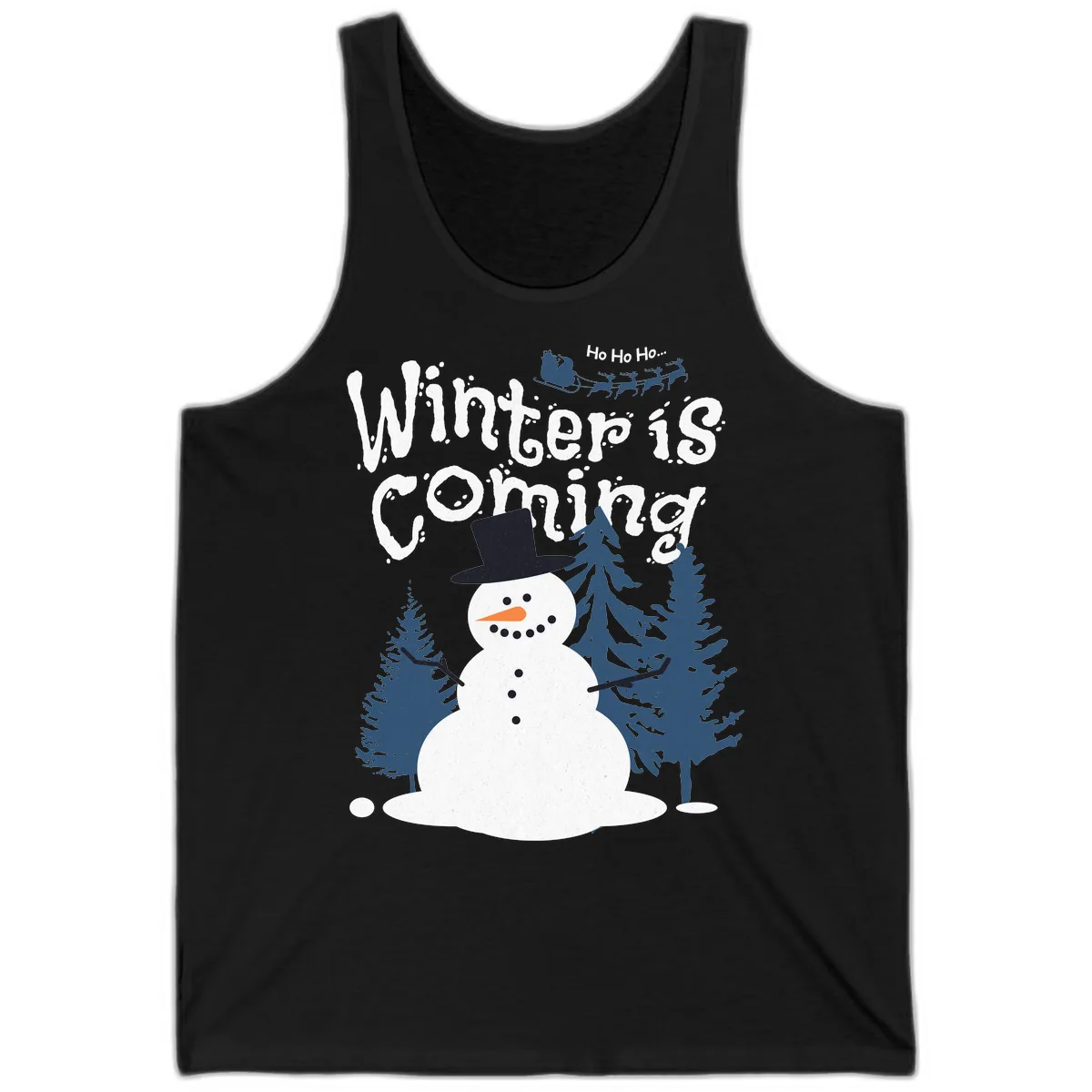 Winter Is Coming Snowman Holiday Tank in Black
