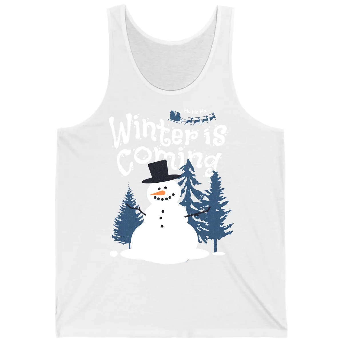Winter Is Coming Snowman Holiday Tank in White