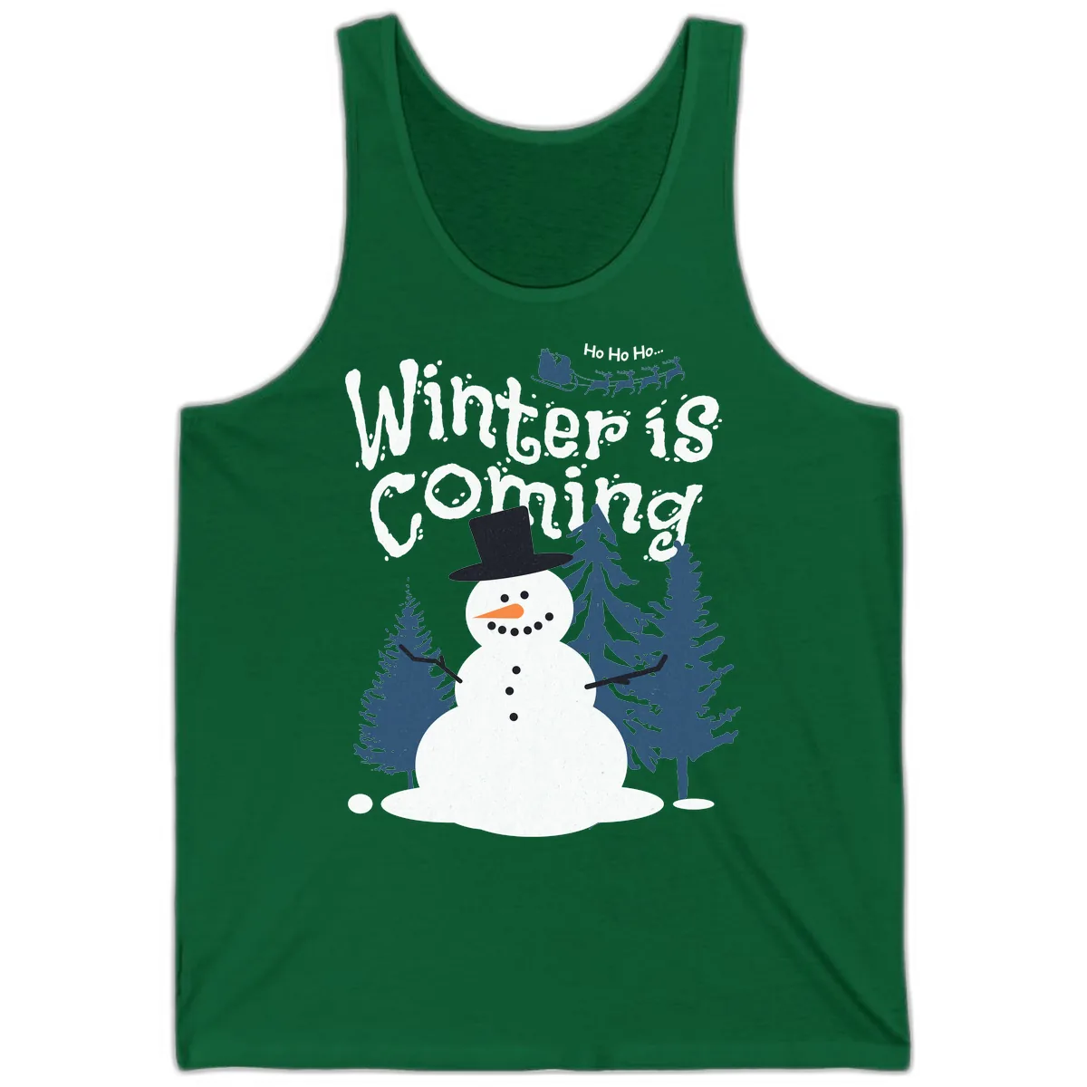 Winter Is Coming Snowman Holiday Tank in Kelly