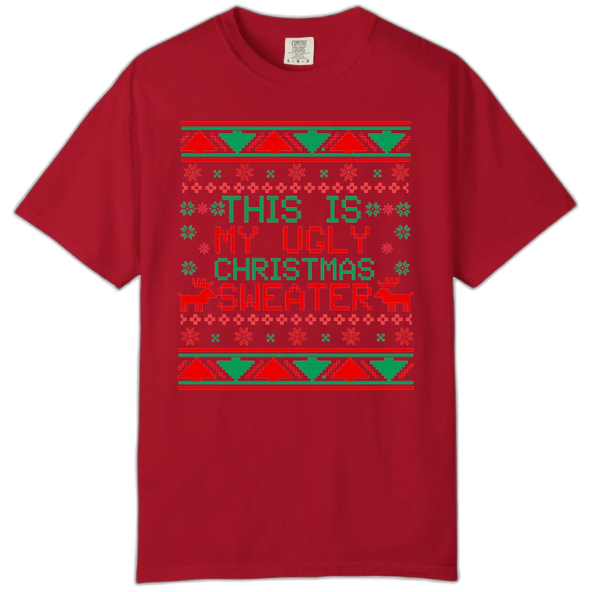 This Is My Ugly Christmas Sweater Design Comfort Color in Red