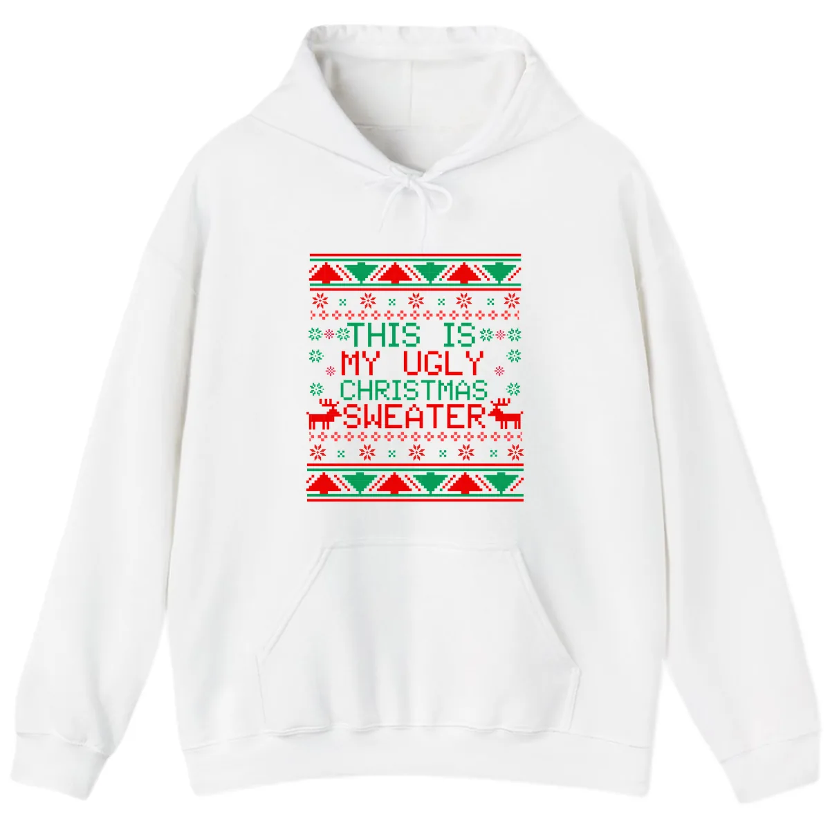 This Is My Ugly Christmas Sweater Design Hoodie in White