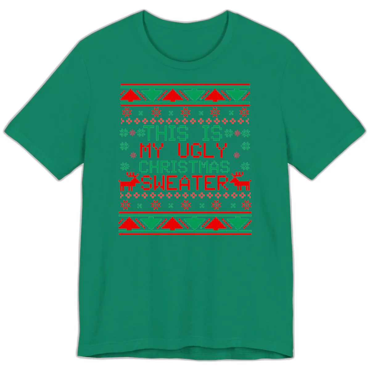 This Is My Ugly Christmas Sweater Design Premium T-Shirt in Kelly