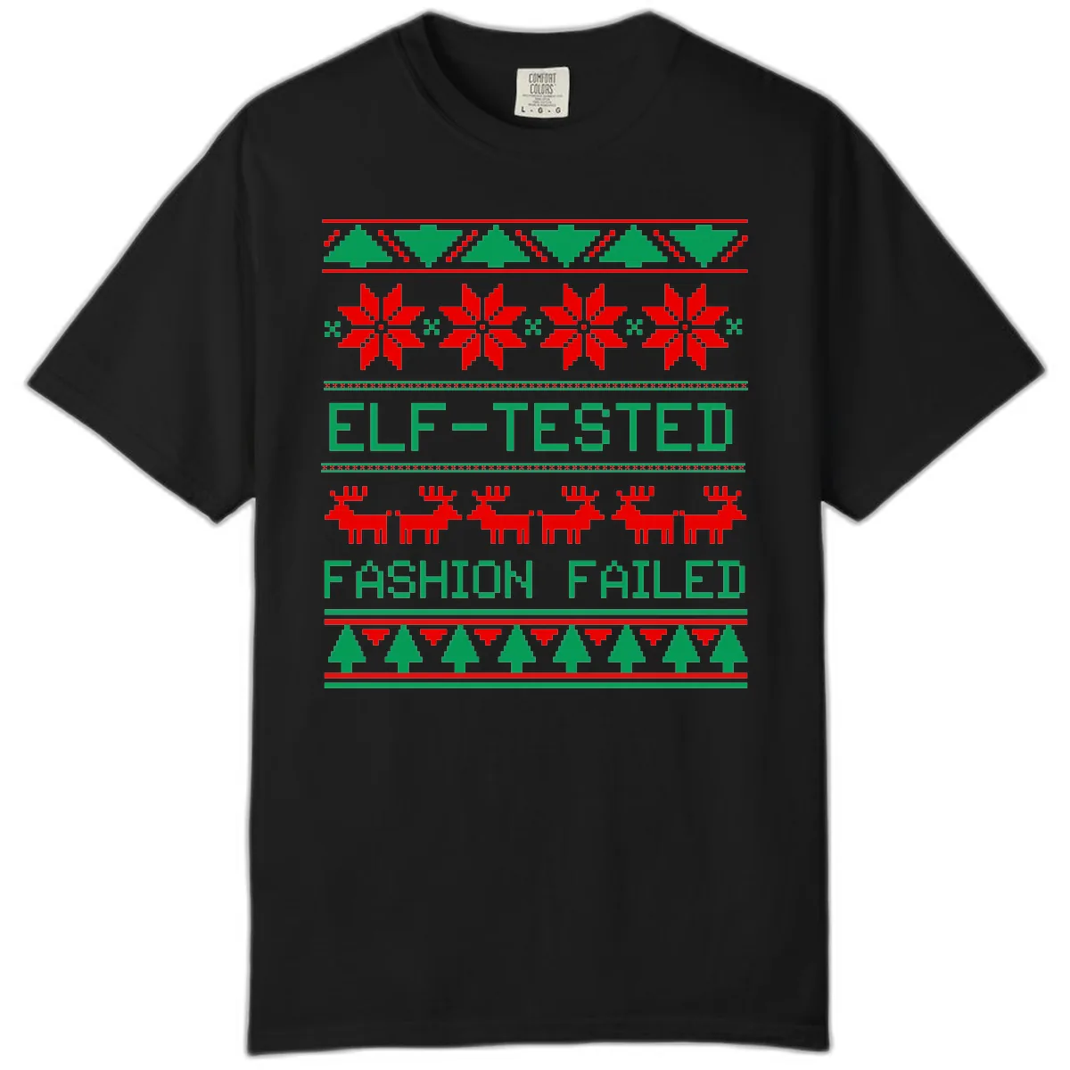 Elf Tested Fashion Failed Ugly Sweater Comfort Color in Black