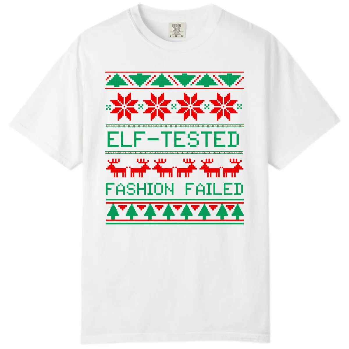 Elf Tested Fashion Failed Ugly Sweater Comfort Color in White