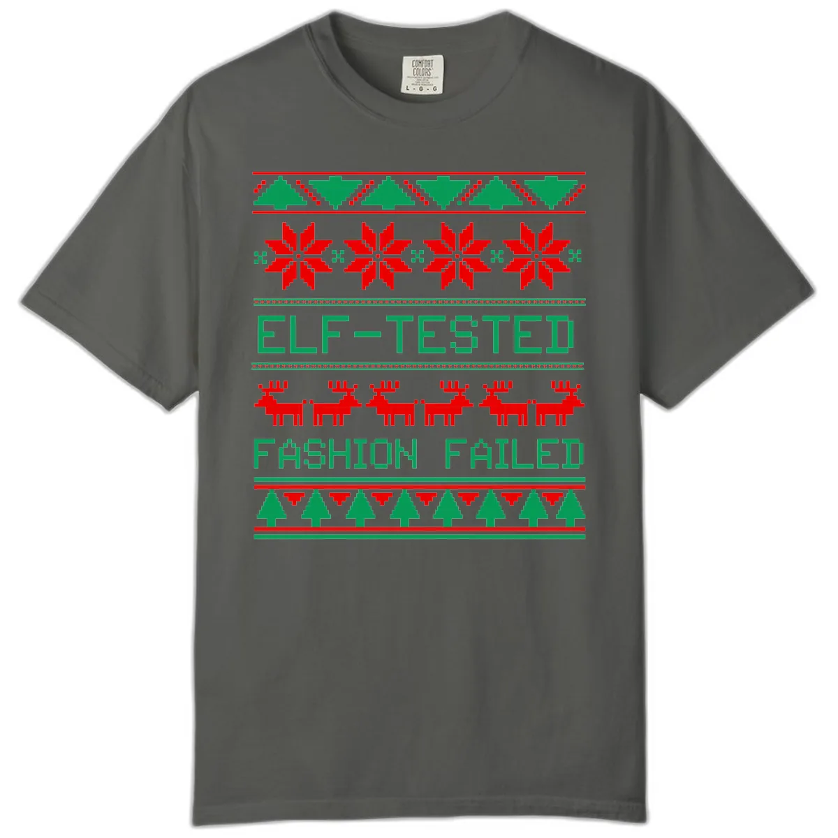 Elf Tested Fashion Failed Ugly Sweater Comfort Color in Pepper