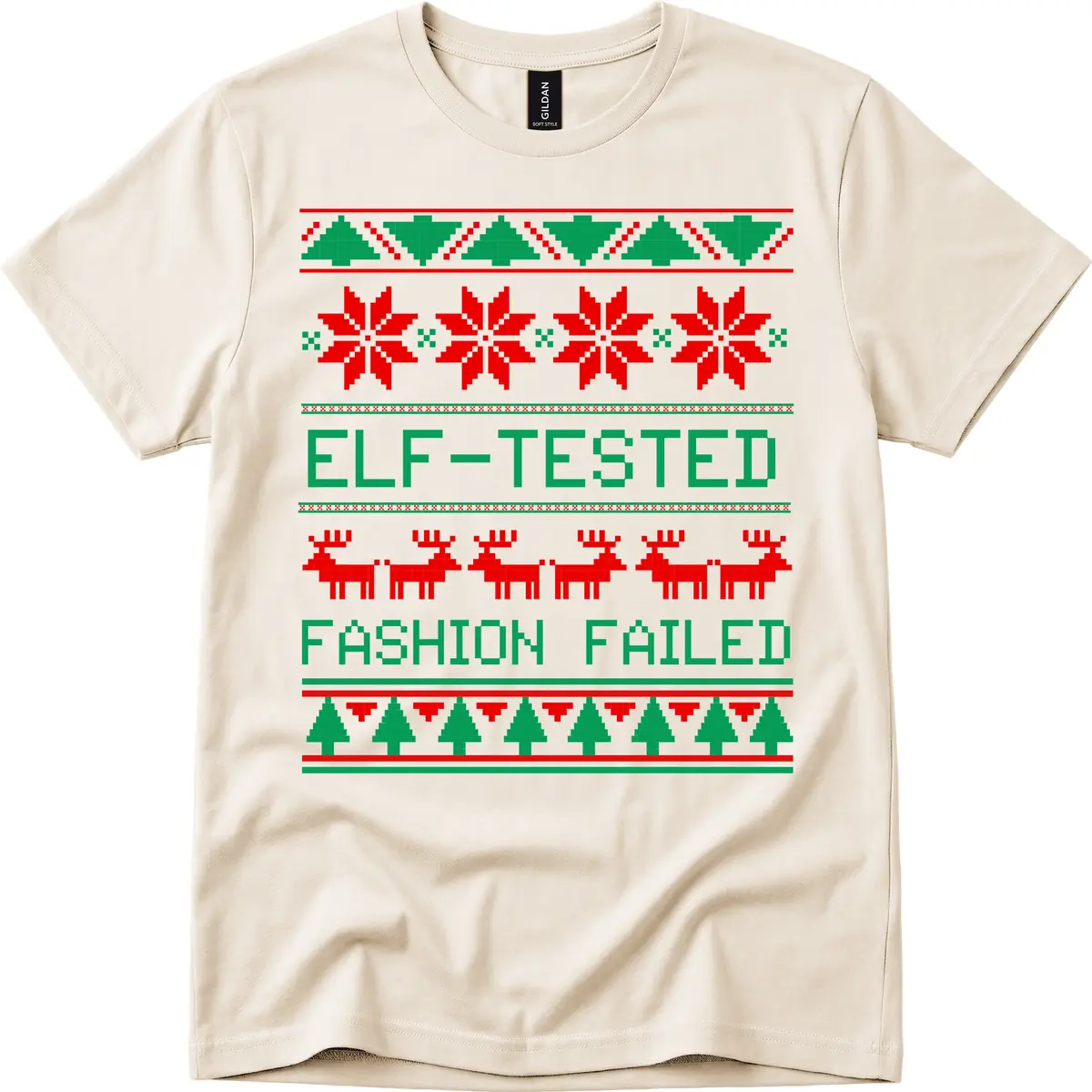 Elf Tested Fashion Failed Ugly Sweater T-Shirt in Natural
