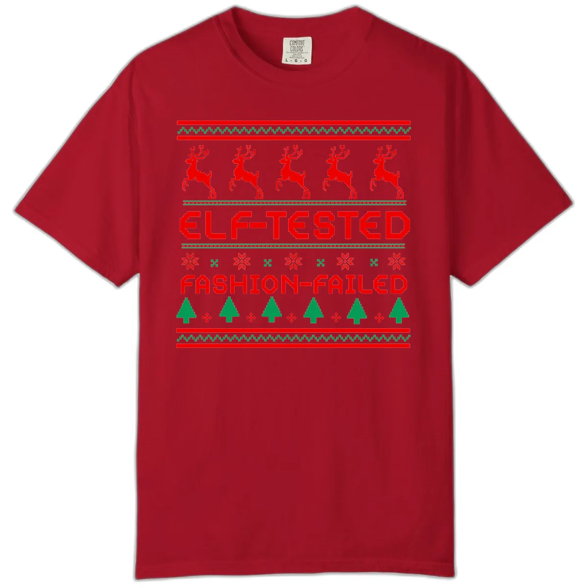 Elf-Tested Fashion-Failed Ugly Sweater Comfort Color in Red