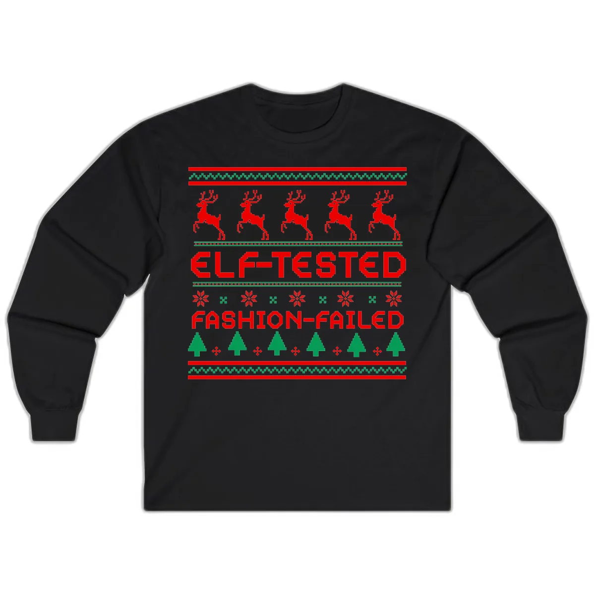 Elf-Tested Fashion-Failed Ugly Sweater Long Sleeve in Black