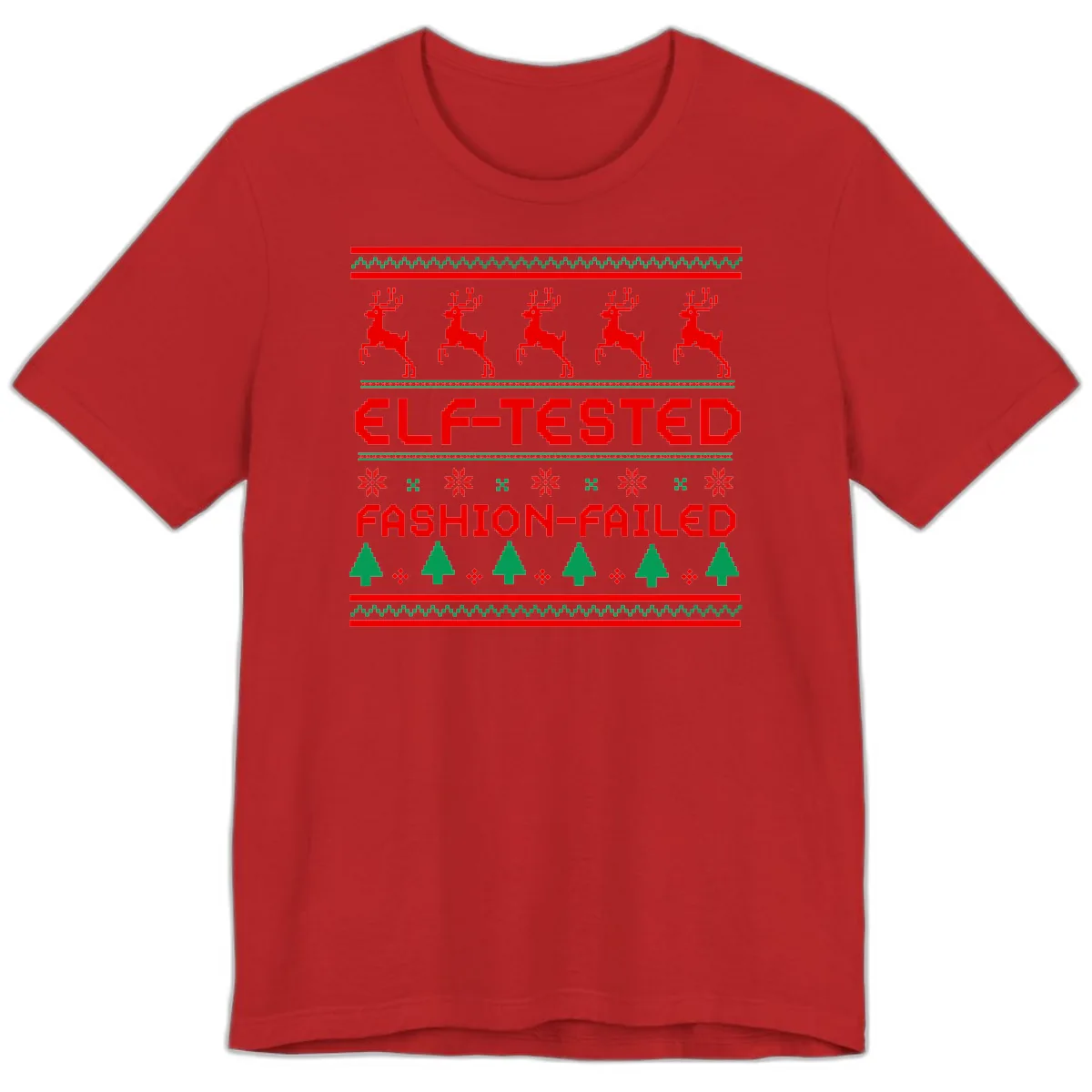 Elf-Tested Fashion-Failed Ugly Sweater Premium T-Shirt in Red