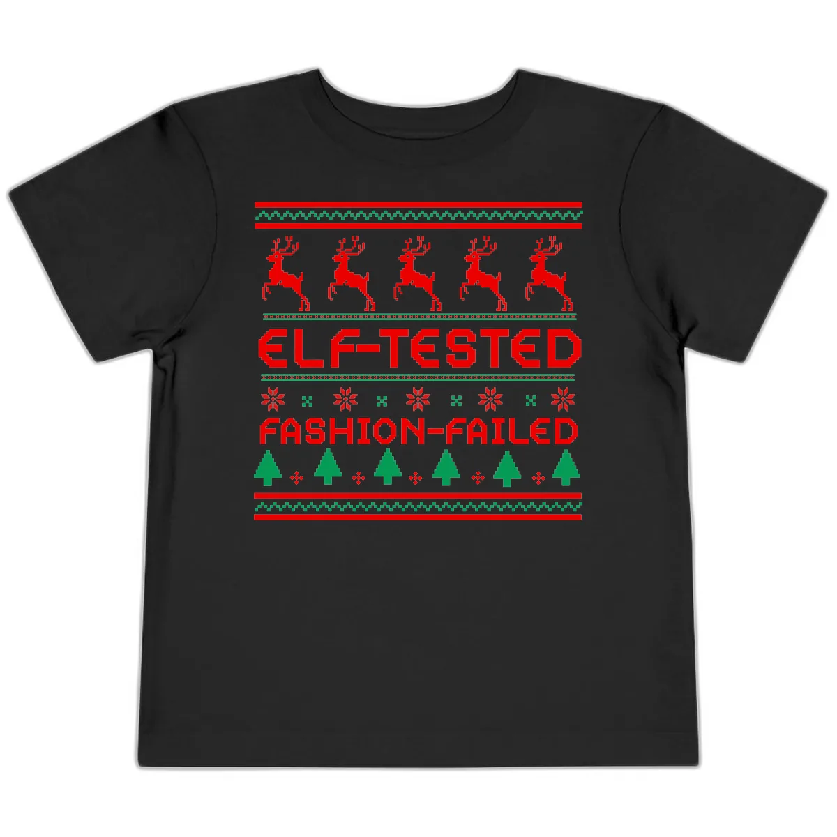 Elf-Tested Fashion-Failed Ugly Sweater Toddler T-Shirt in Black