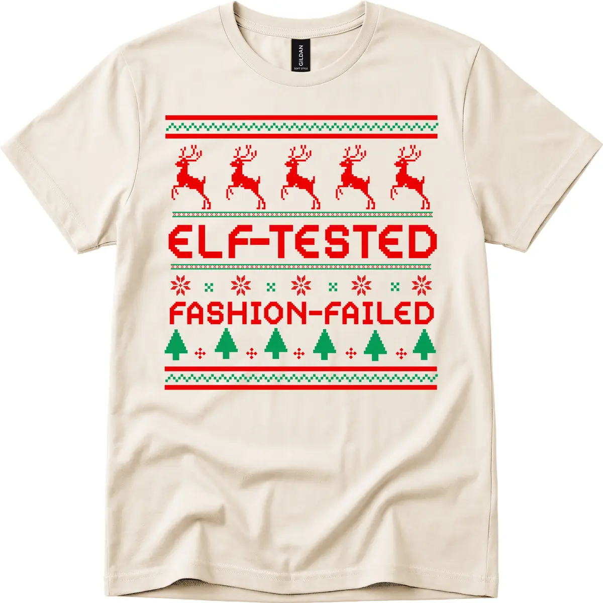 Elf-Tested Fashion-Failed Ugly Sweater T-Shirt in Natural