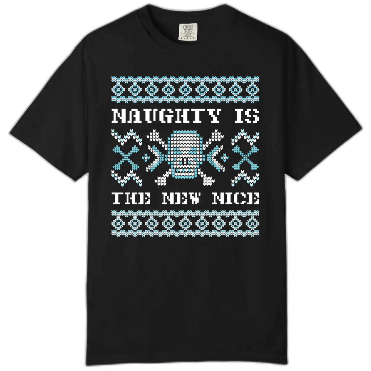 Naughty Is The New Nice Skull Comfort Color in Black