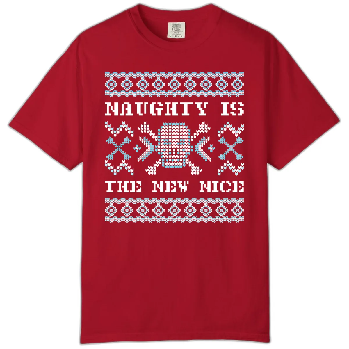Naughty Is The New Nice Skull Comfort Color in Red