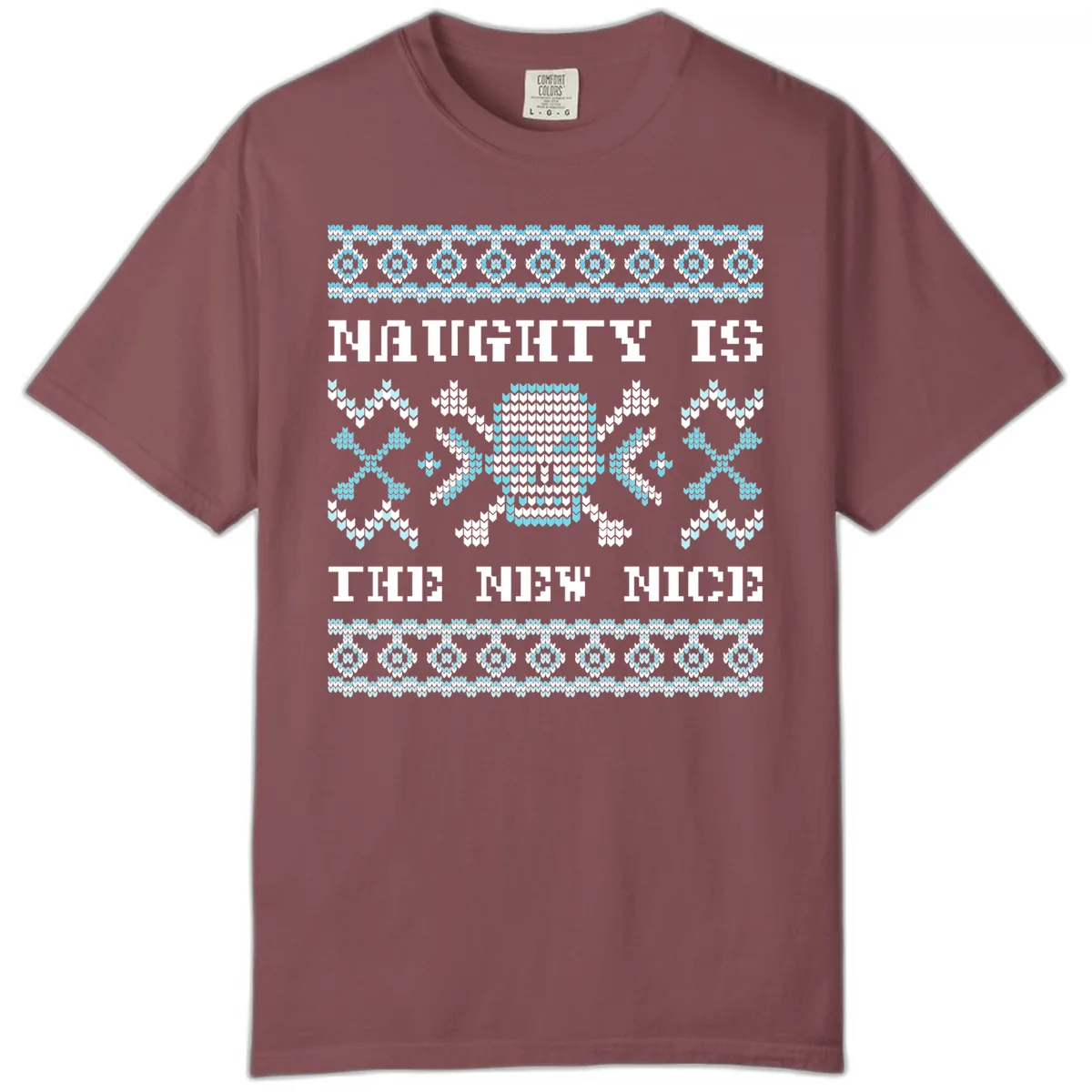 Naughty Is The New Nice Skull Comfort Color in Brick