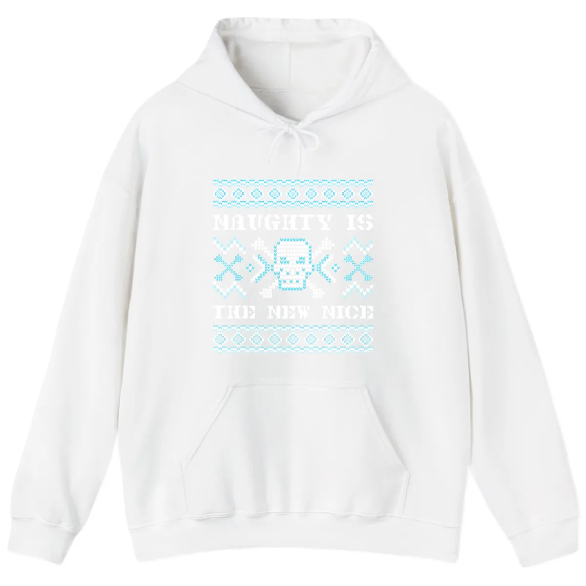 Naughty Is The New Nice Skull Hoodie in White