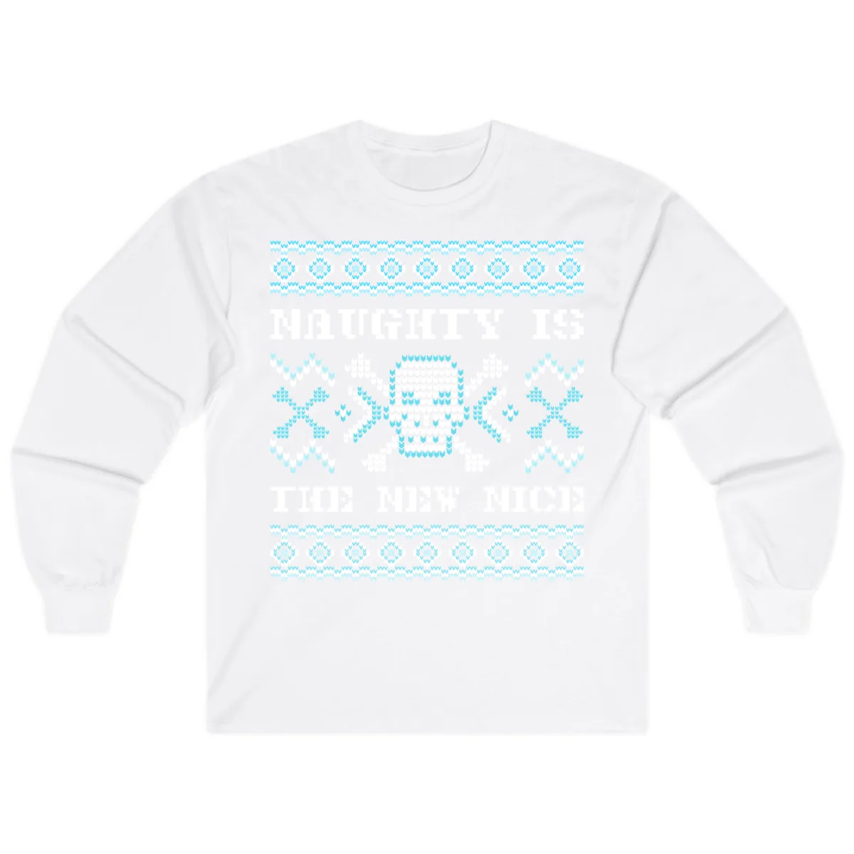 Naughty Is The New Nice Skull Long Sleeve in White