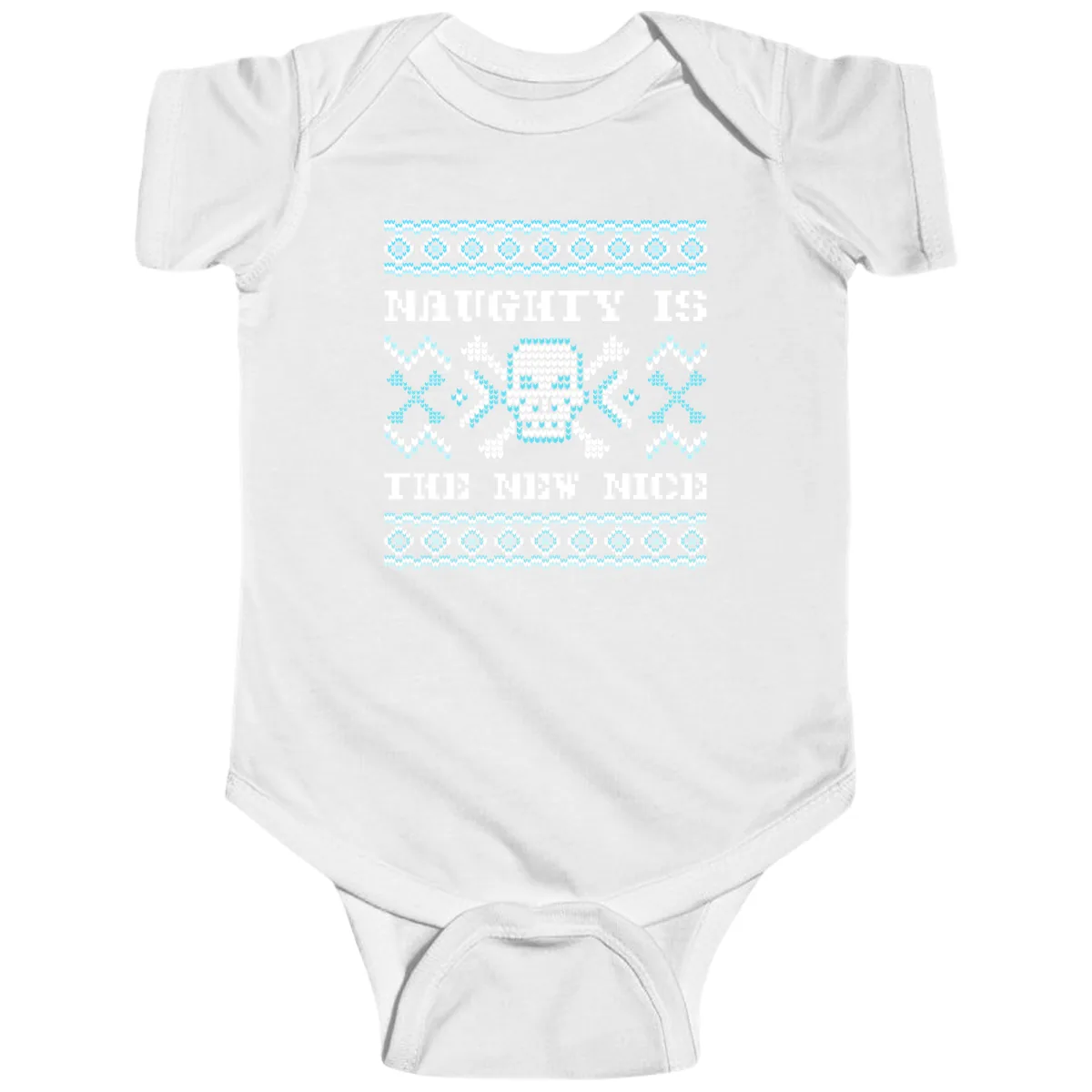 Naughty Is The New Nice Skull Baby Onesie in White