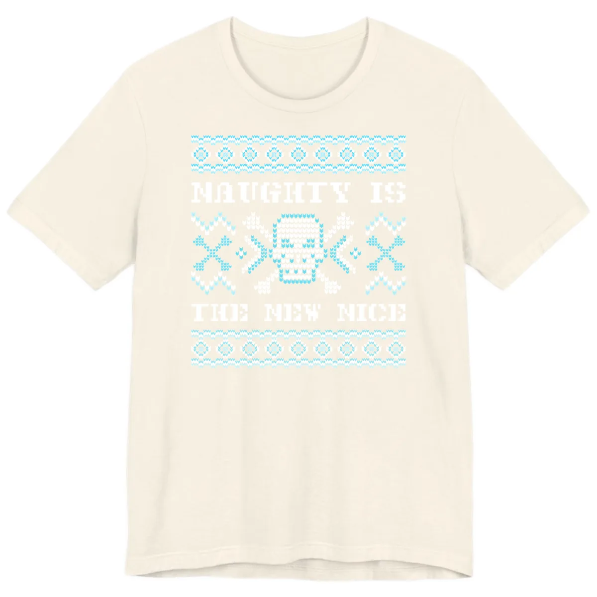 Naughty Is The New Nice Skull Premium T-Shirt in Natural