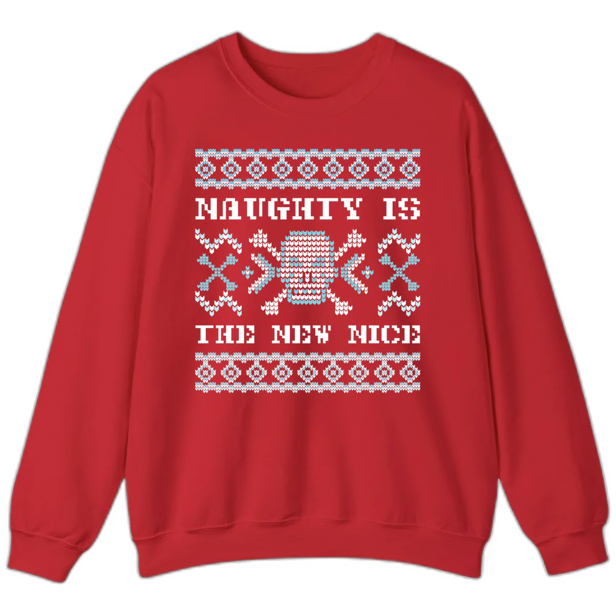 Naughty Is The New Nice Skull Sweatshirt in Red