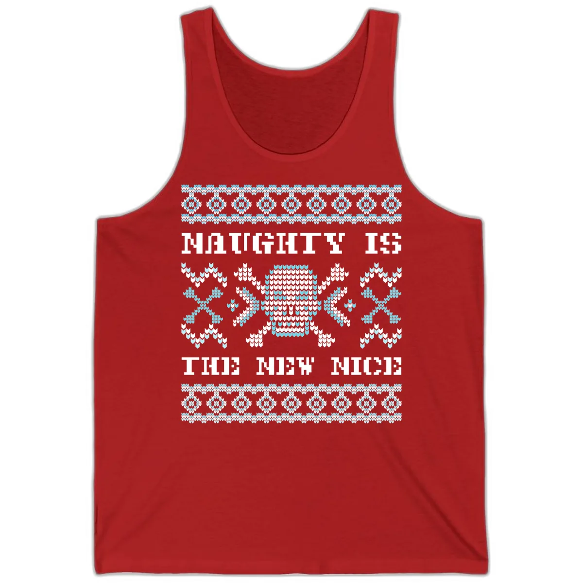 Naughty Is The New Nice Skull Tank in Red