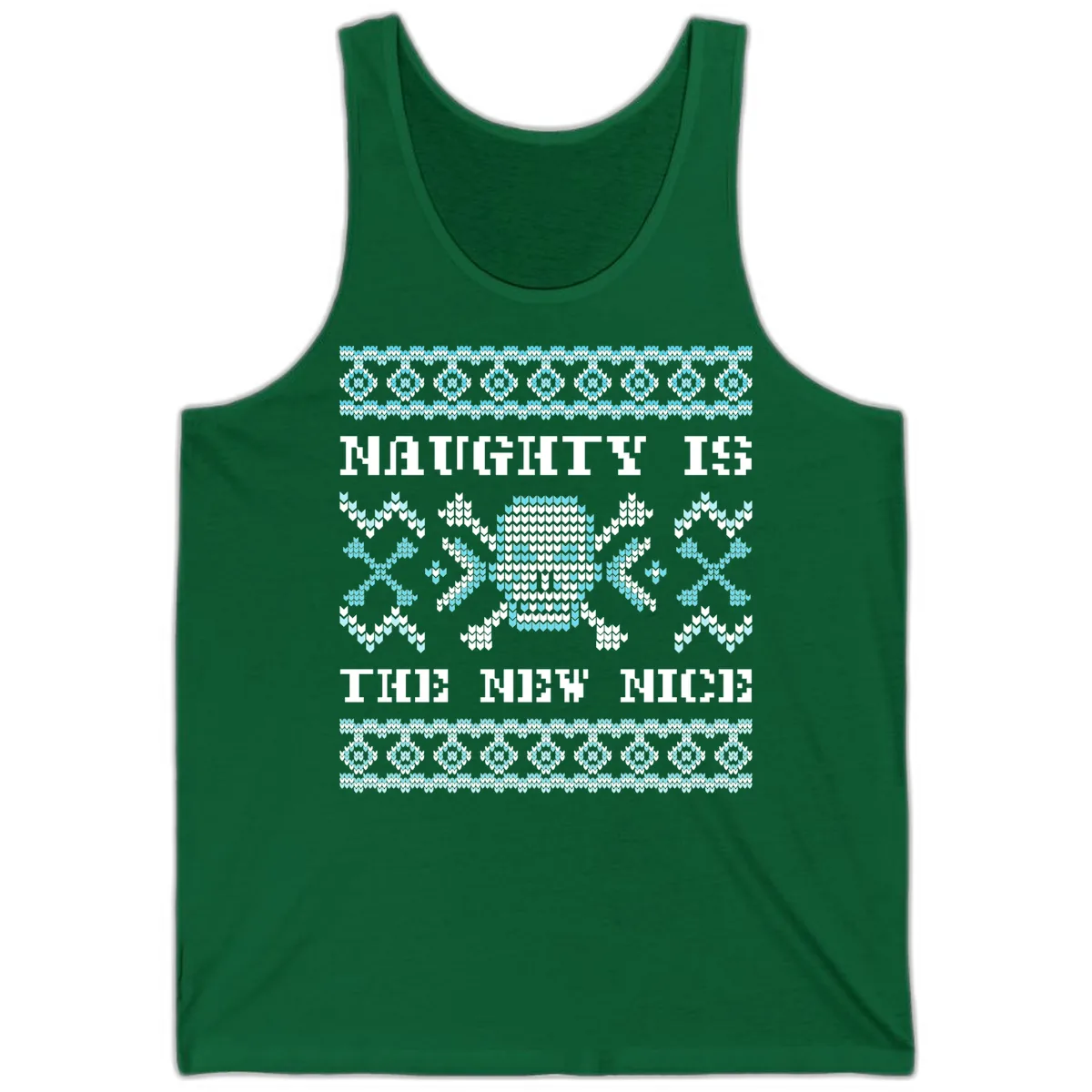 Naughty Is The New Nice Skull Tank in Kelly